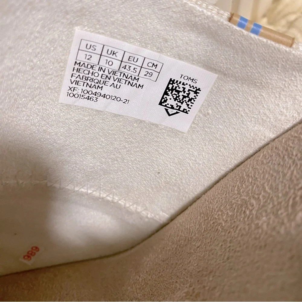 Toms White Canvas Espadrille Wedge Mules